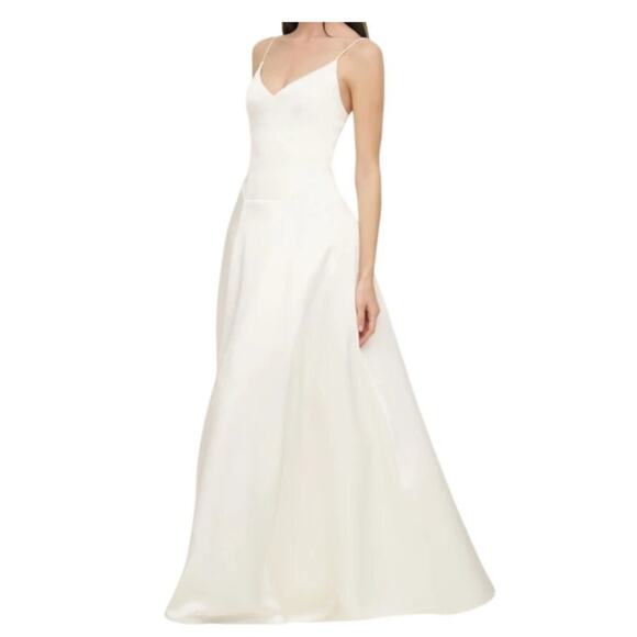 Reformation Icelynn Satin Dress Ivory NWT size 6 - Picture 8 of 15